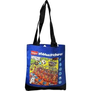 Highlights Hidden Pictures Tote Bag Blue Black Kids Activity Bag